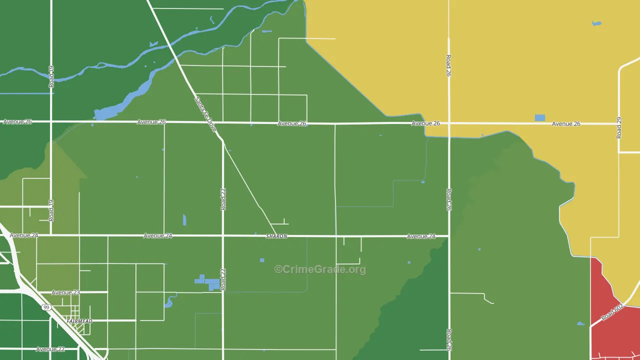 Sharon, CA Map of Drug-Related Crime Rates