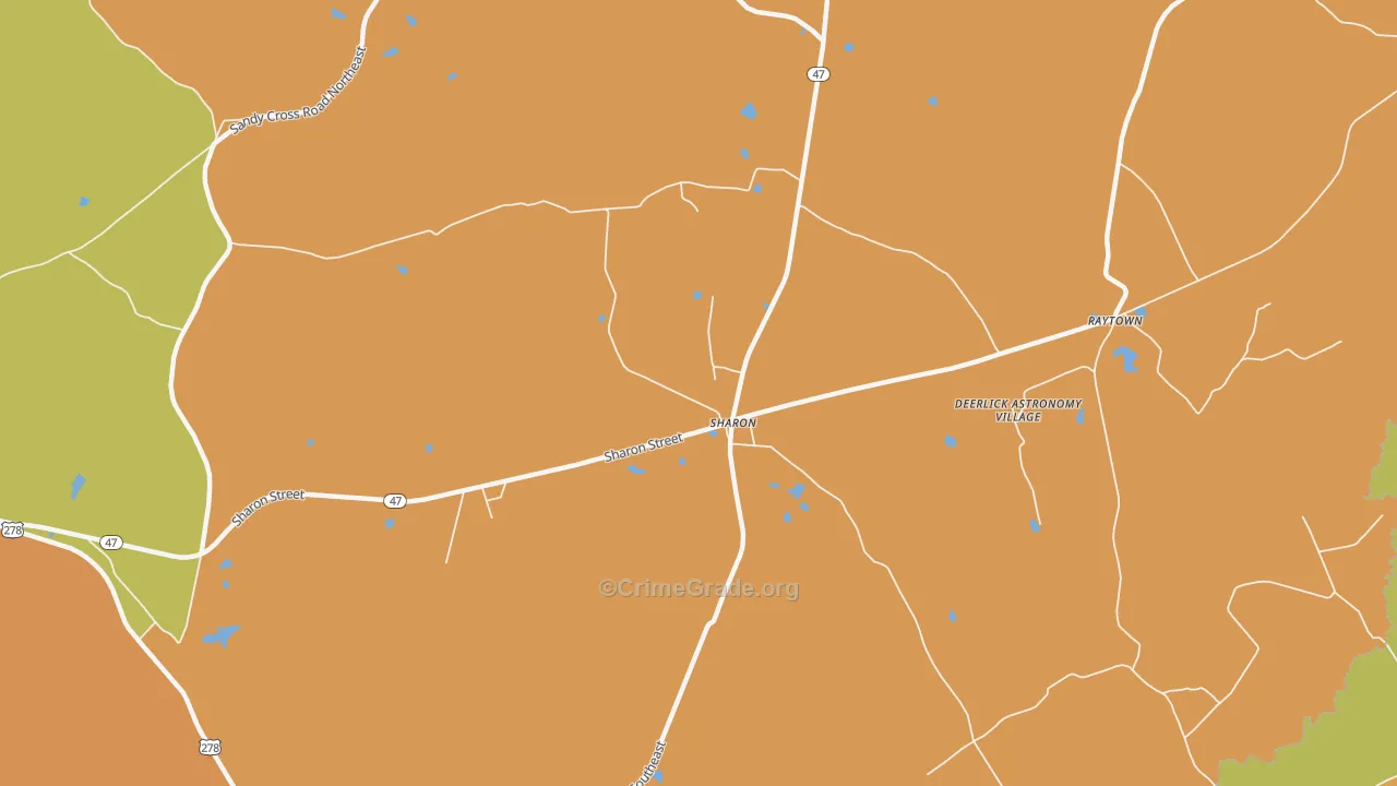 Sharon, GA Map of Drug-Related Crime Rates