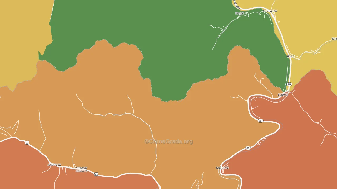 Sharon Heights, WV Map of Drug-Related Crime Rates