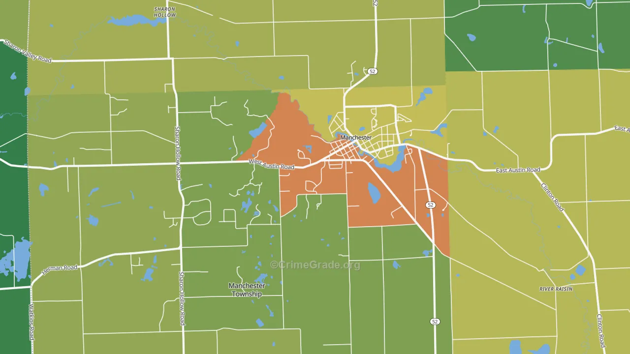 Sharon Hollow, MI Map of Drug-Related Crime Rates