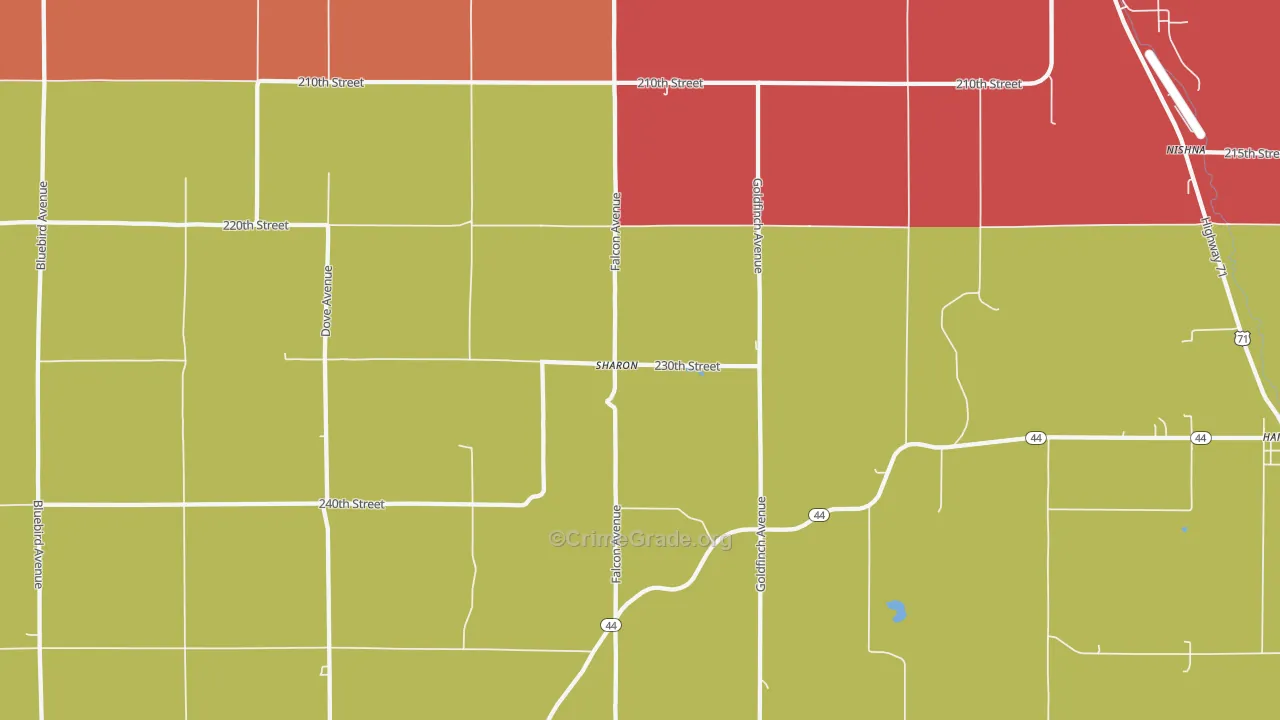 Sharon, IA Map of Drug-Related Crime Rates