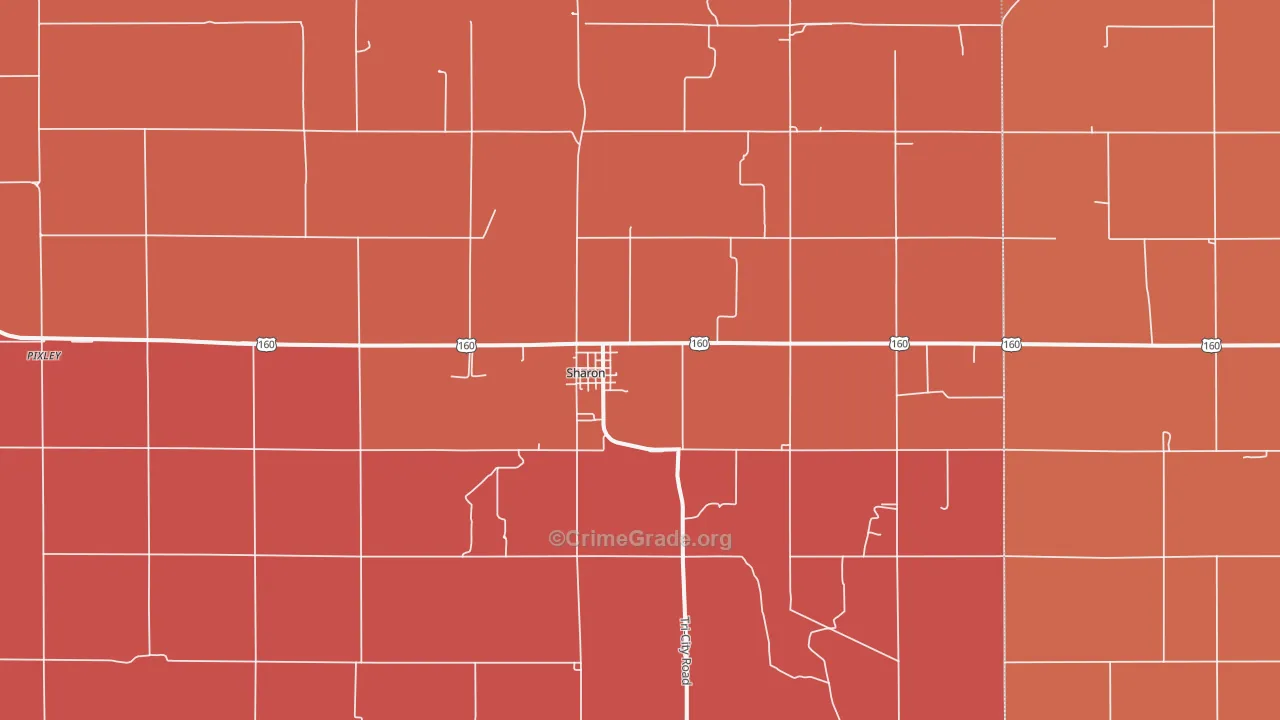 Sharon, KS Map of Drug-Related Crime Rates