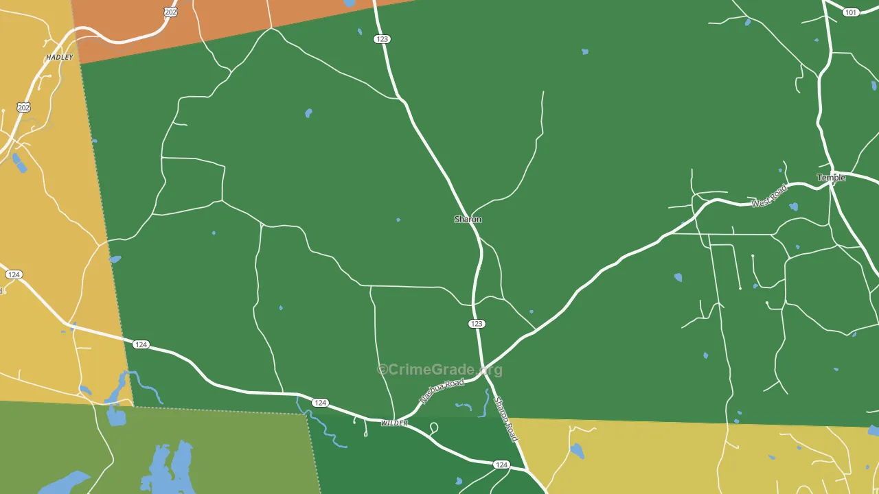 Sharon, NH Map of Drug-Related Crime Rates