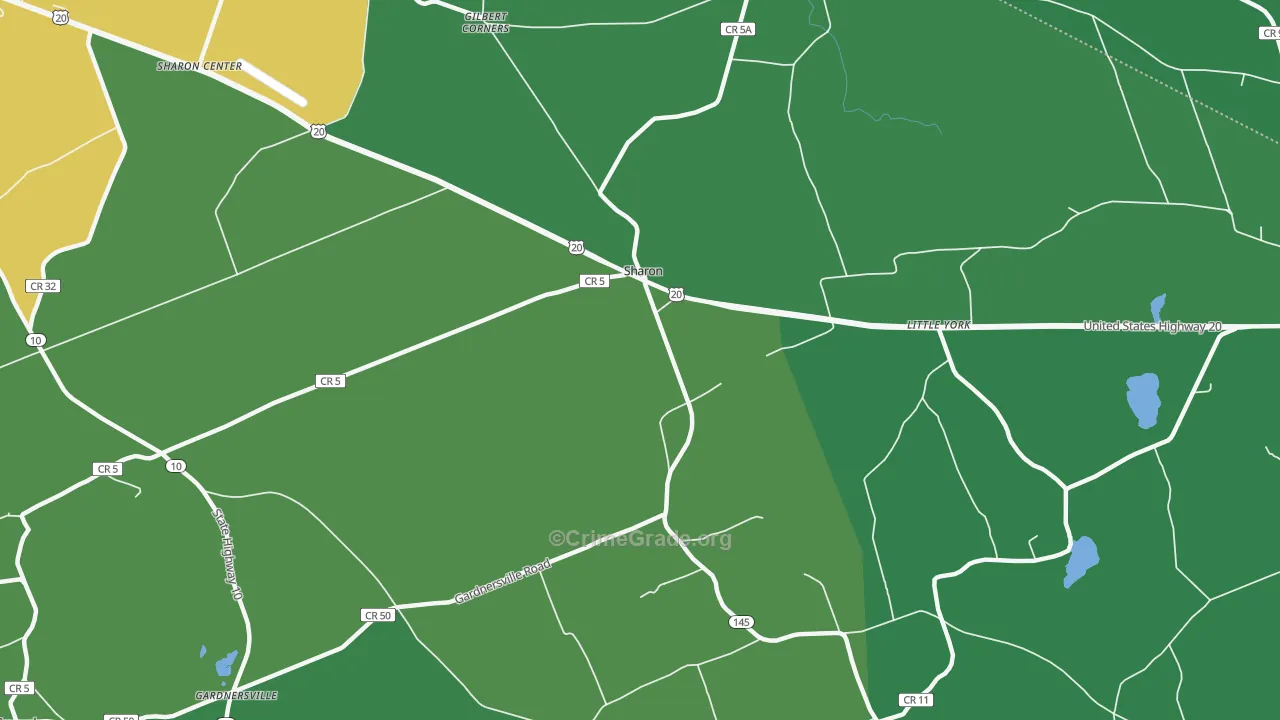 Sharon, NY Map of Drug-Related Crime Rates