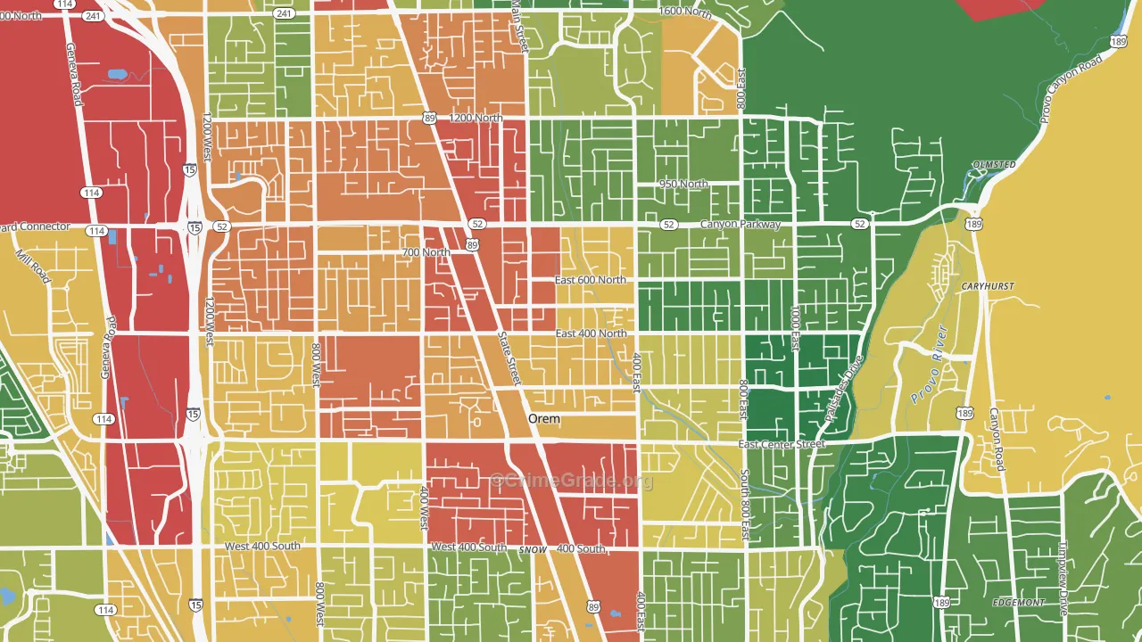 Sharon, Orem, UT Map of Drug-Related Crime Rates