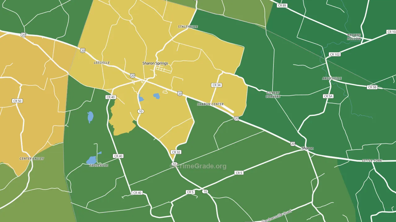 Sharon Springs, NY Map of Drug-Related Crime Rates
