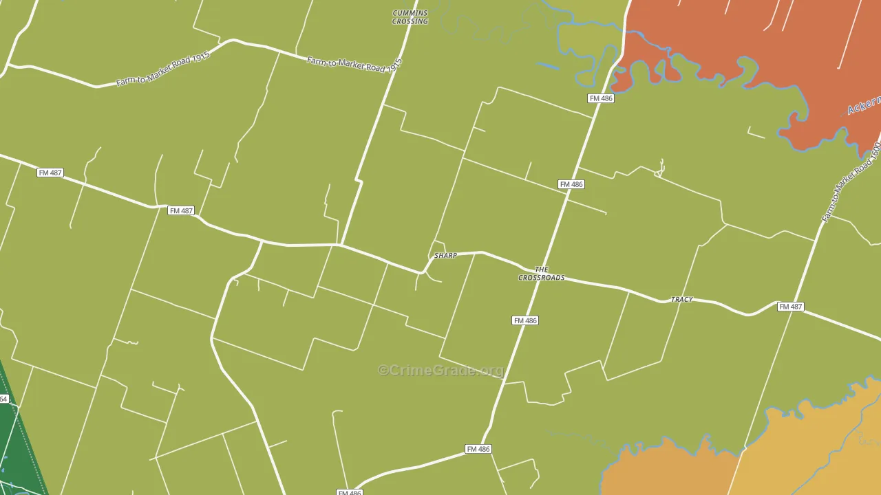 Sharp, TX Map of Drug-Related Crime Rates