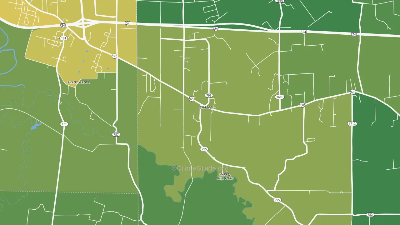 Sharpe, KY Map of Drug-Related Crime Rates