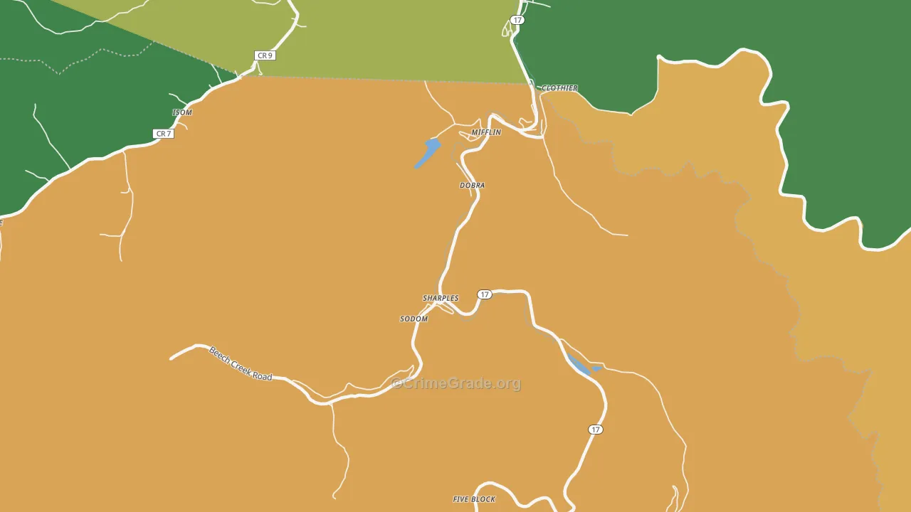 Sharples, WV Map of Drug-Related Crime Rates