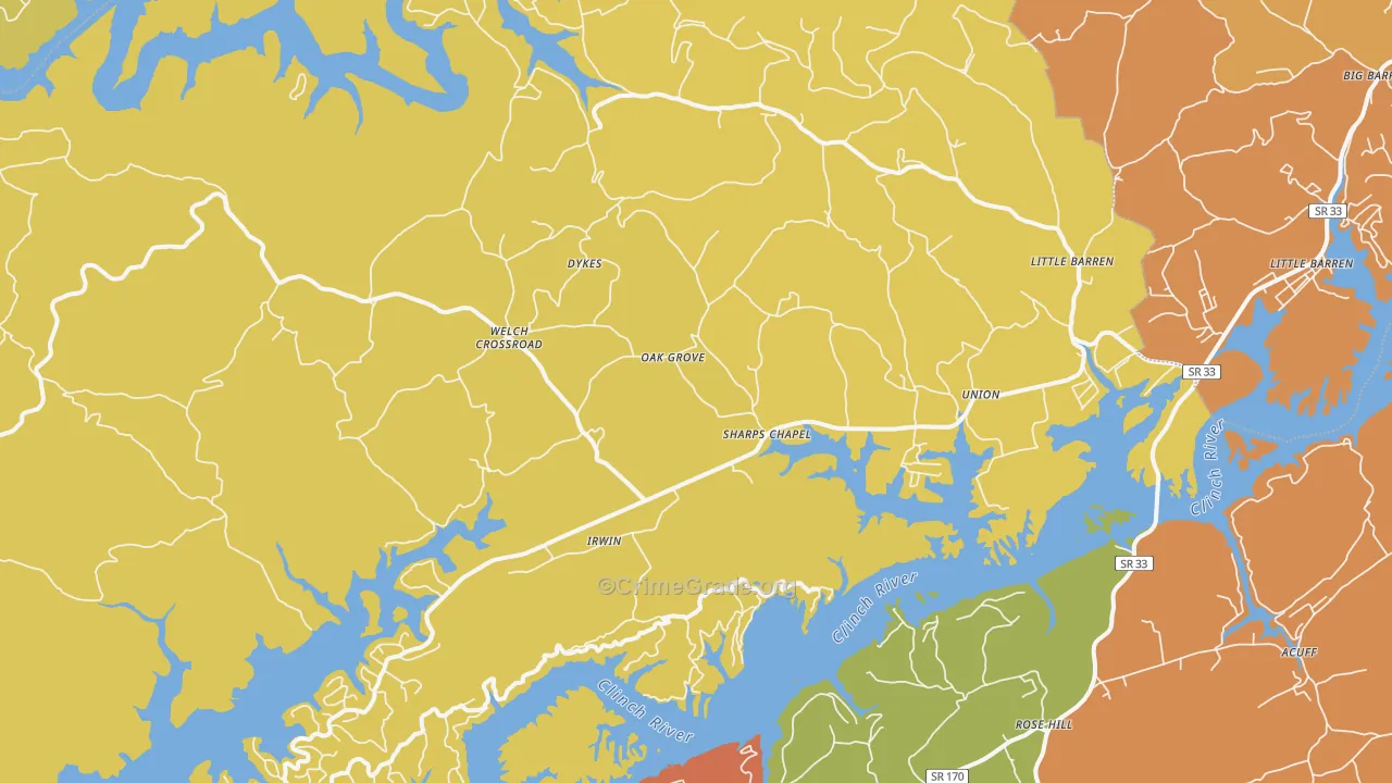 Sharps Chapel, TN Map of Drug-Related Crime Rates