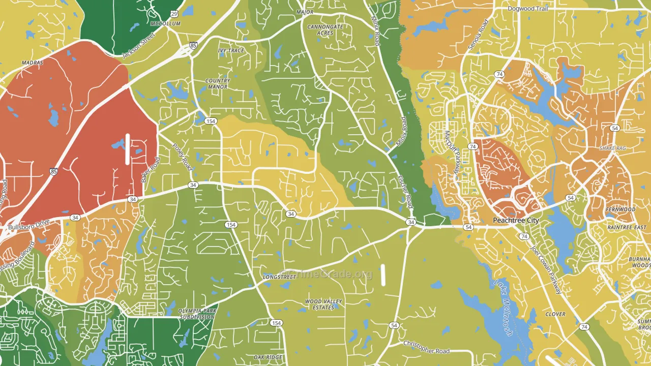 Sharpsburg, GA Map of Drug-Related Crime Rates