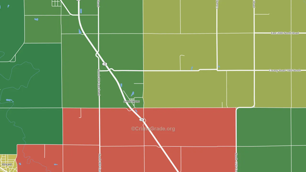 Sharpsburg, IL Map of Drug-Related Crime Rates