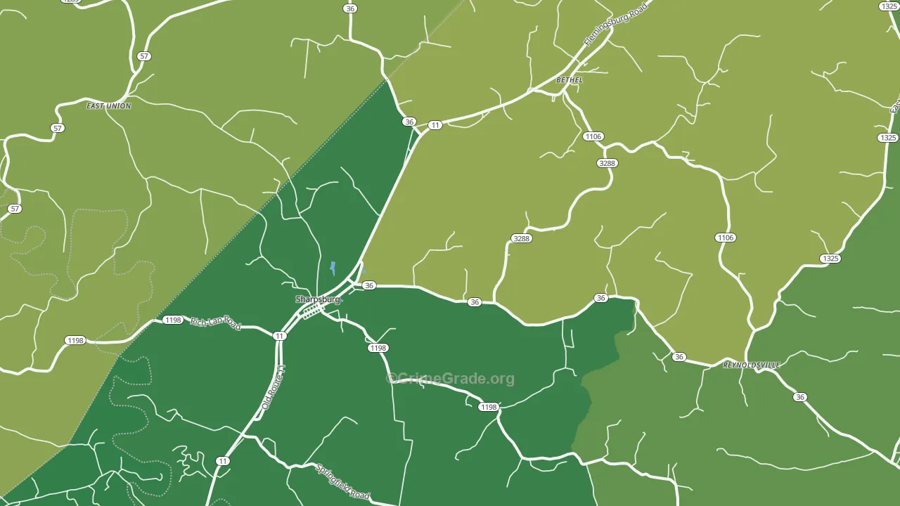 Sharpsburg, KY Map of Drug-Related Crime Rates