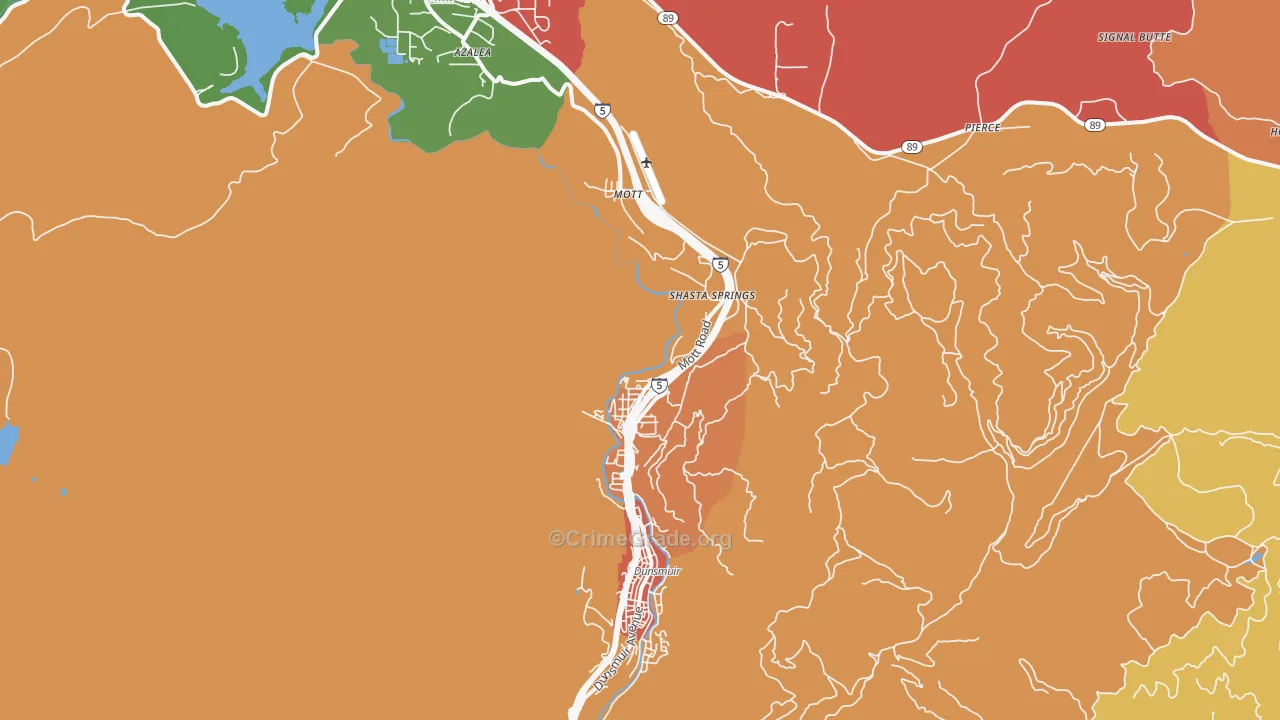 Shasta Retreat, CA Map of Drug-Related Crime Rates