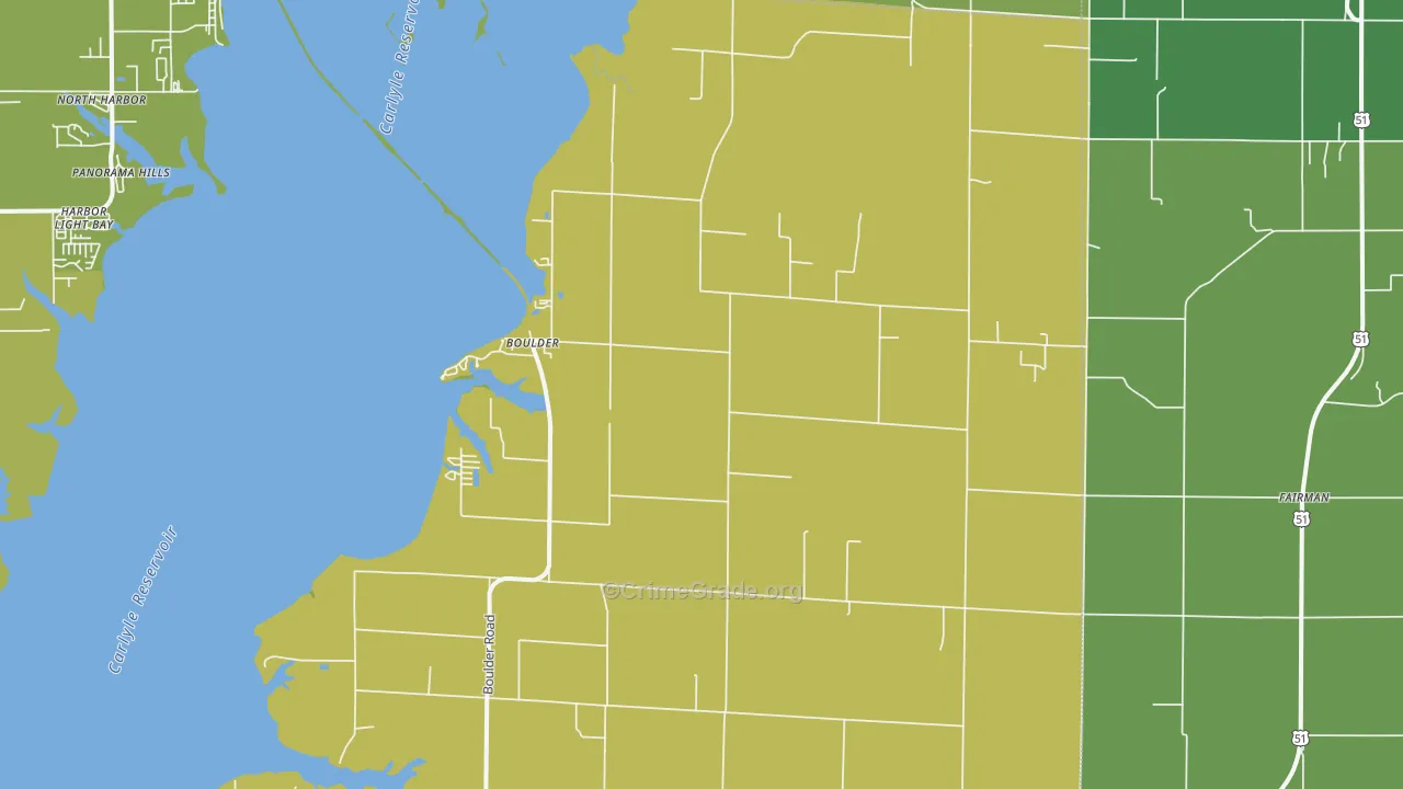 Shattuc, IL Map of Drug-Related Crime Rates