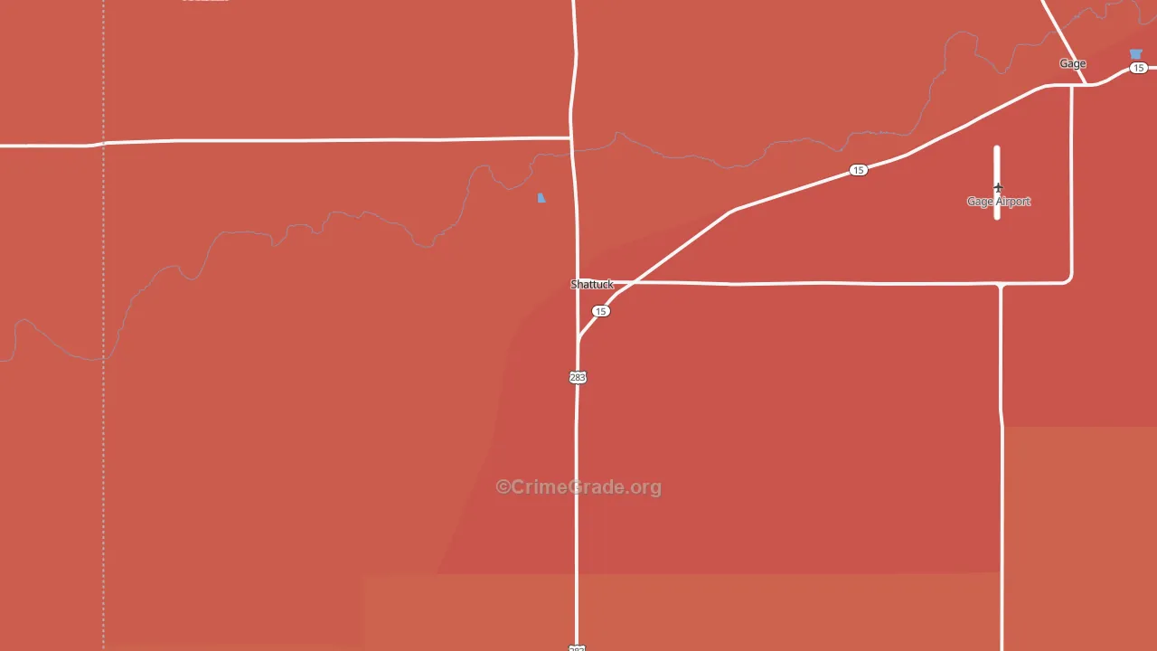 Shattuck, OK Map of Drug-Related Crime Rates