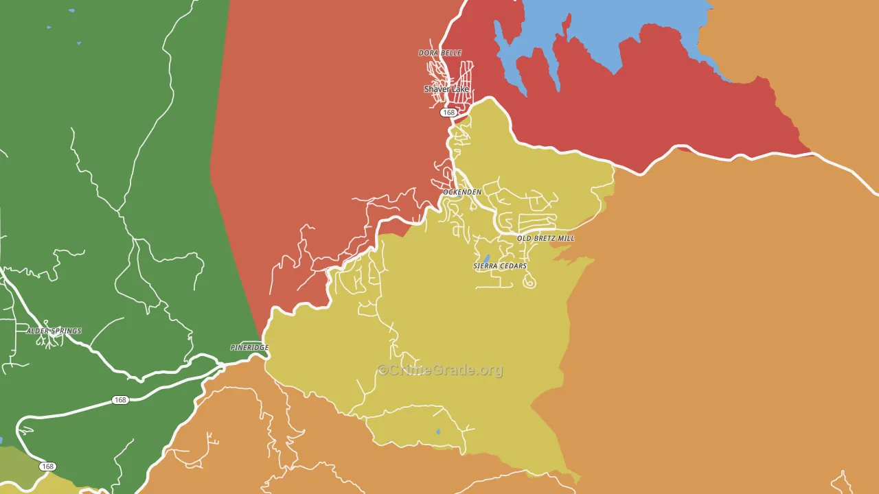 Shaver Lake Heights, CA Map of Drug-Related Crime Rates