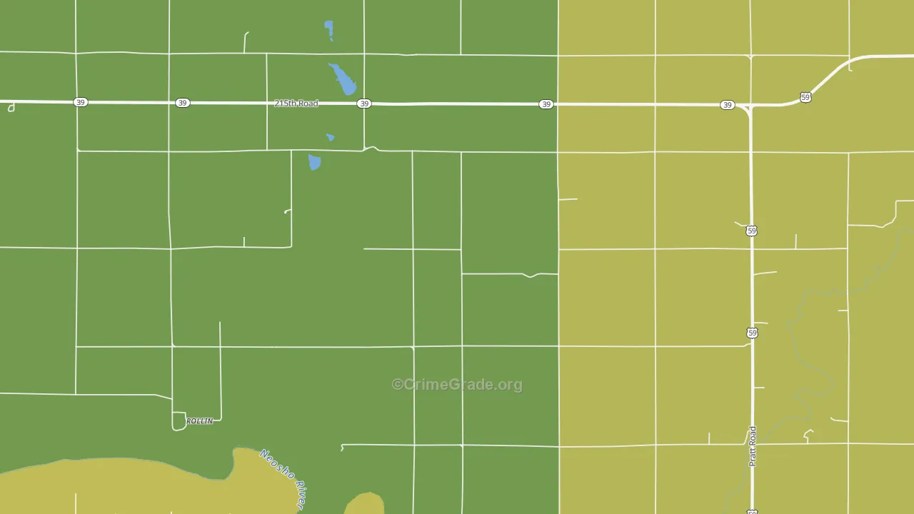 Shaw, KS Map of Drug-Related Crime Rates