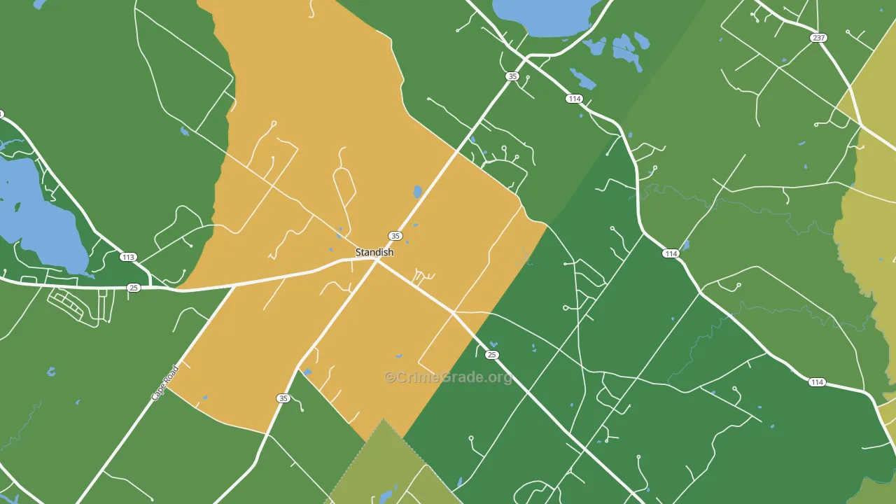 Shaw Mills, ME Map of Drug-Related Crime Rates