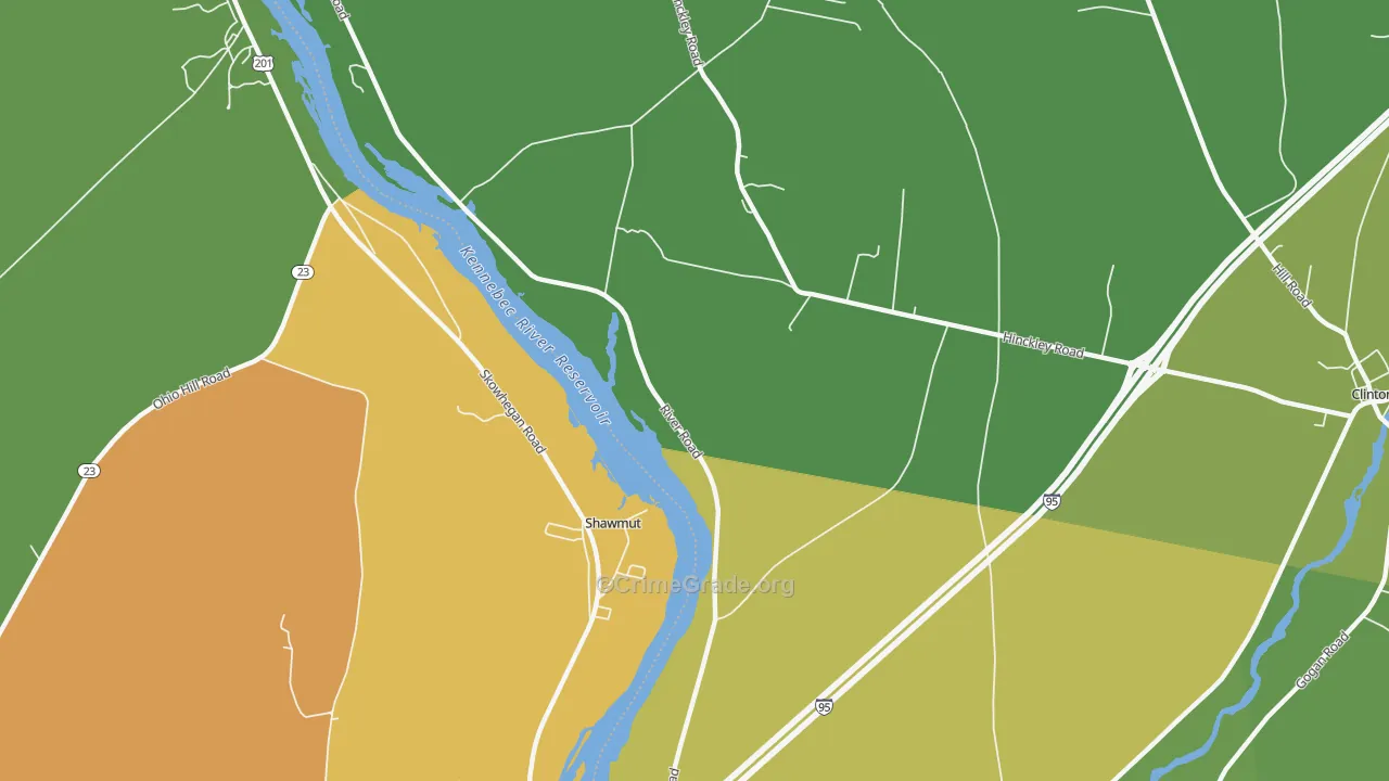 Shawmut, ME Map of Drug-Related Crime Rates