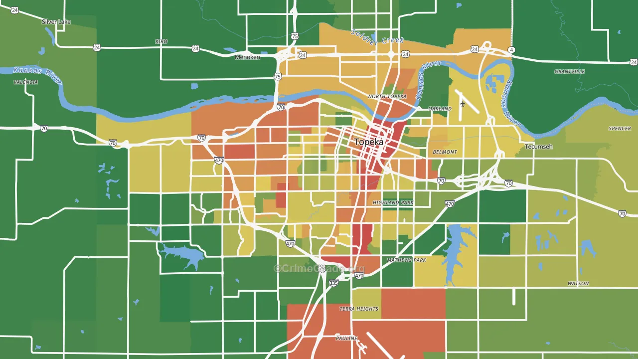 Shawnee County, KS Map of Drug-Related Crime Rates