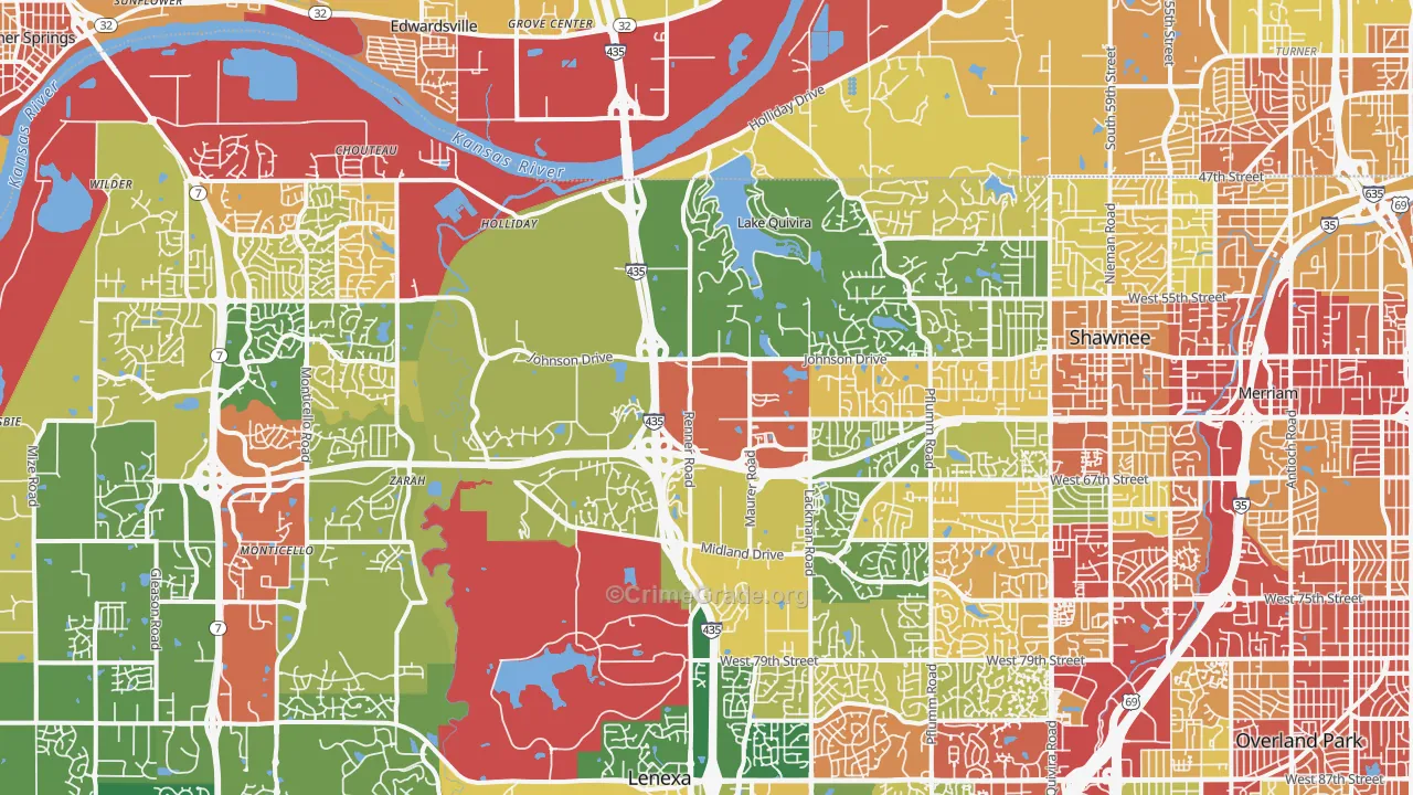 Shawnee, KS Map of Drug-Related Crime Rates