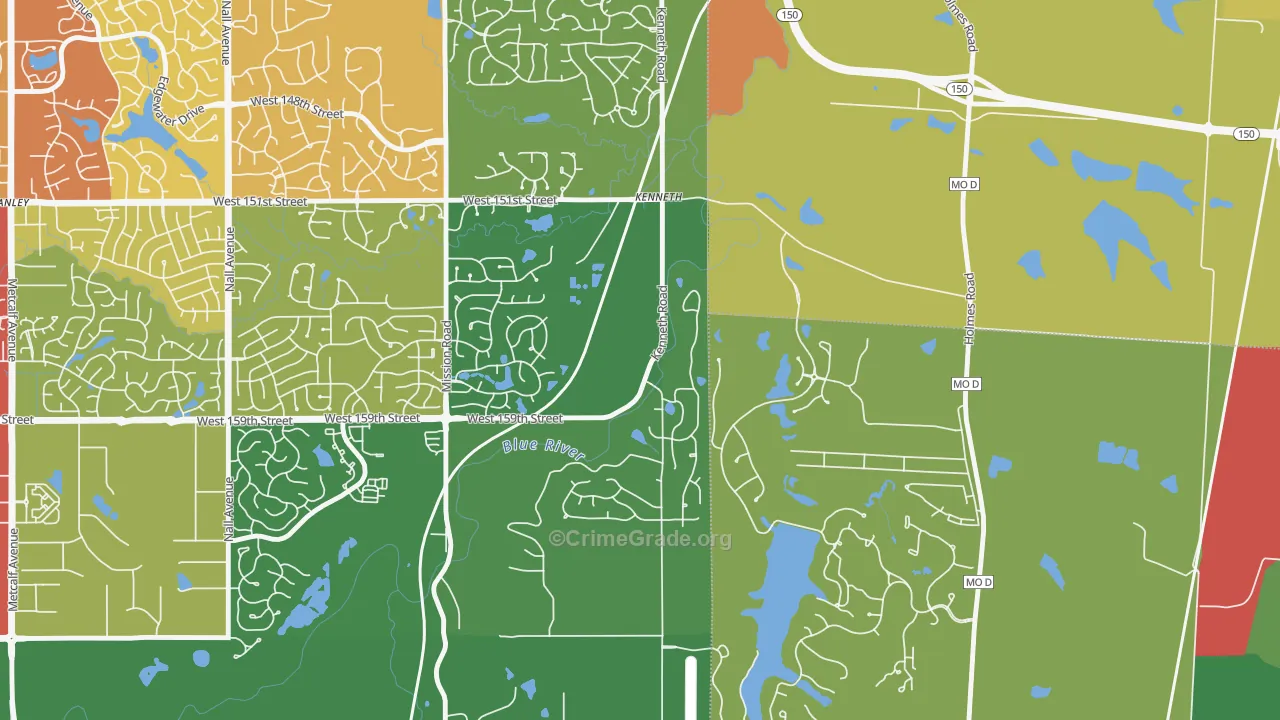 Shawnee Mission, KS Map of Drug-Related Crime Rates