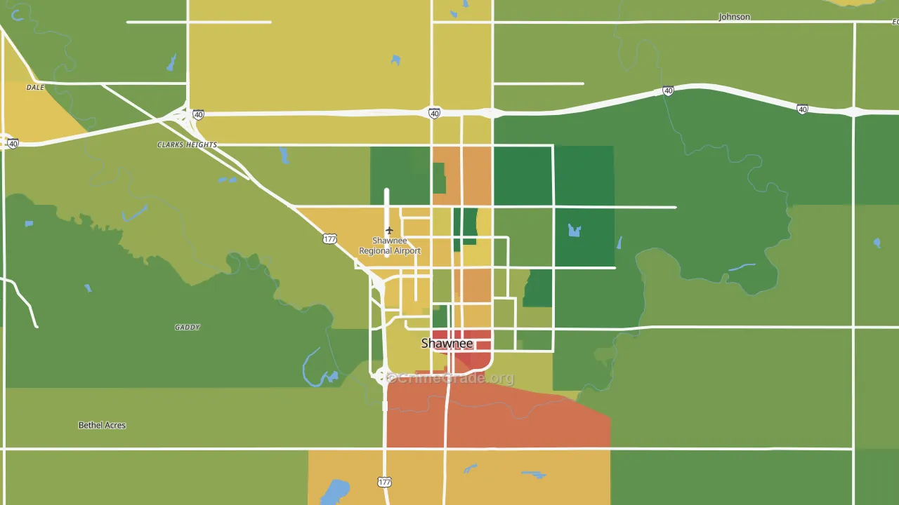 Shawnee, OK Map of Drug-Related Crime Rates