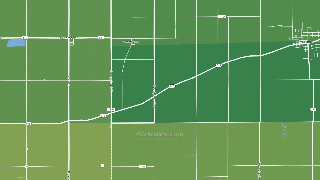 Shawtown, OH Map of Drug-Related Crime Rates