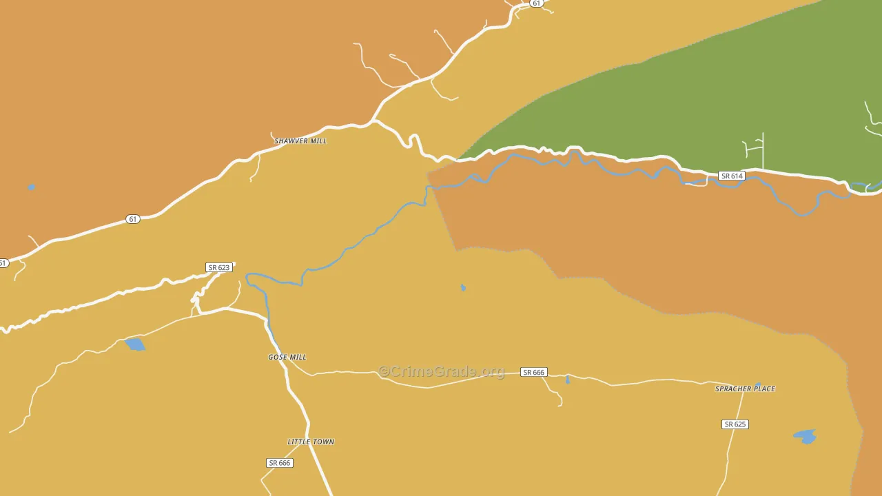 Shawver Mill, VA Map of Drug-Related Crime Rates