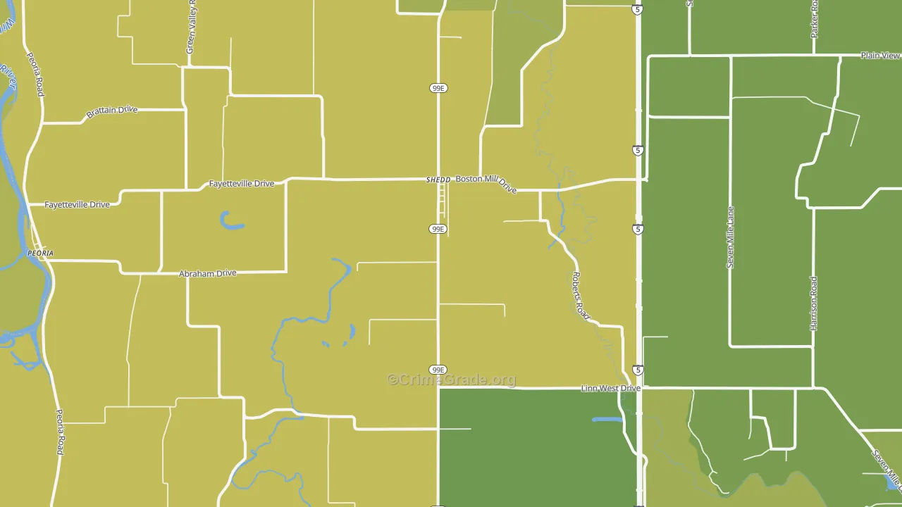 Shedd, OR Map of Drug-Related Crime Rates