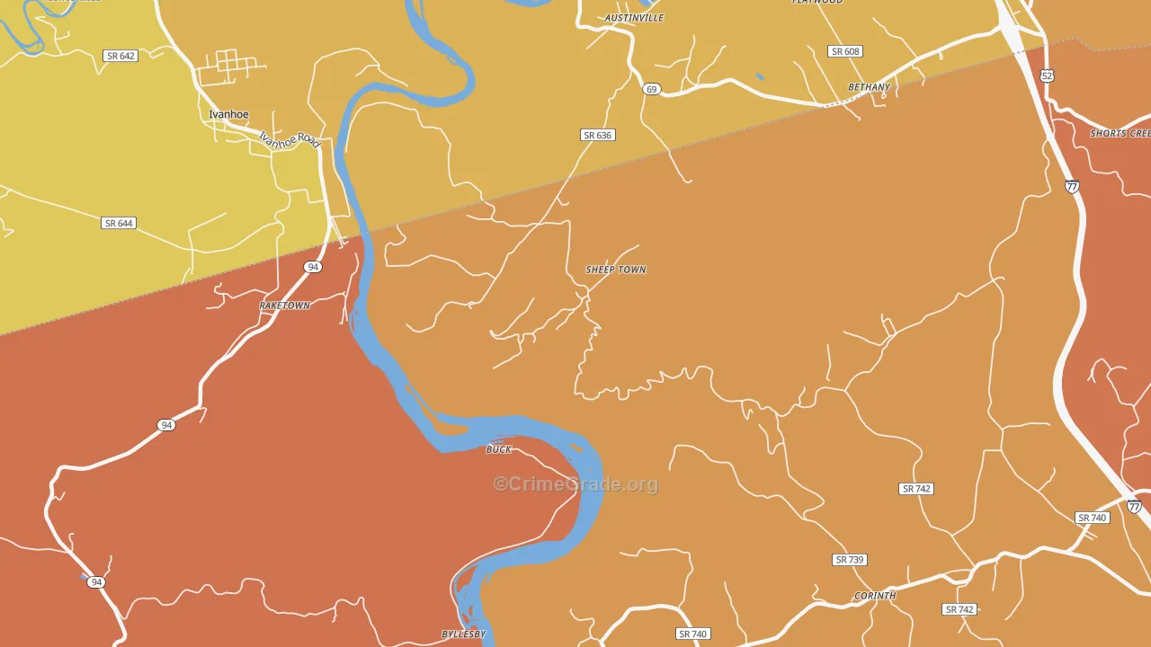 Sheep Town, VA Map of Drug-Related Crime Rates
