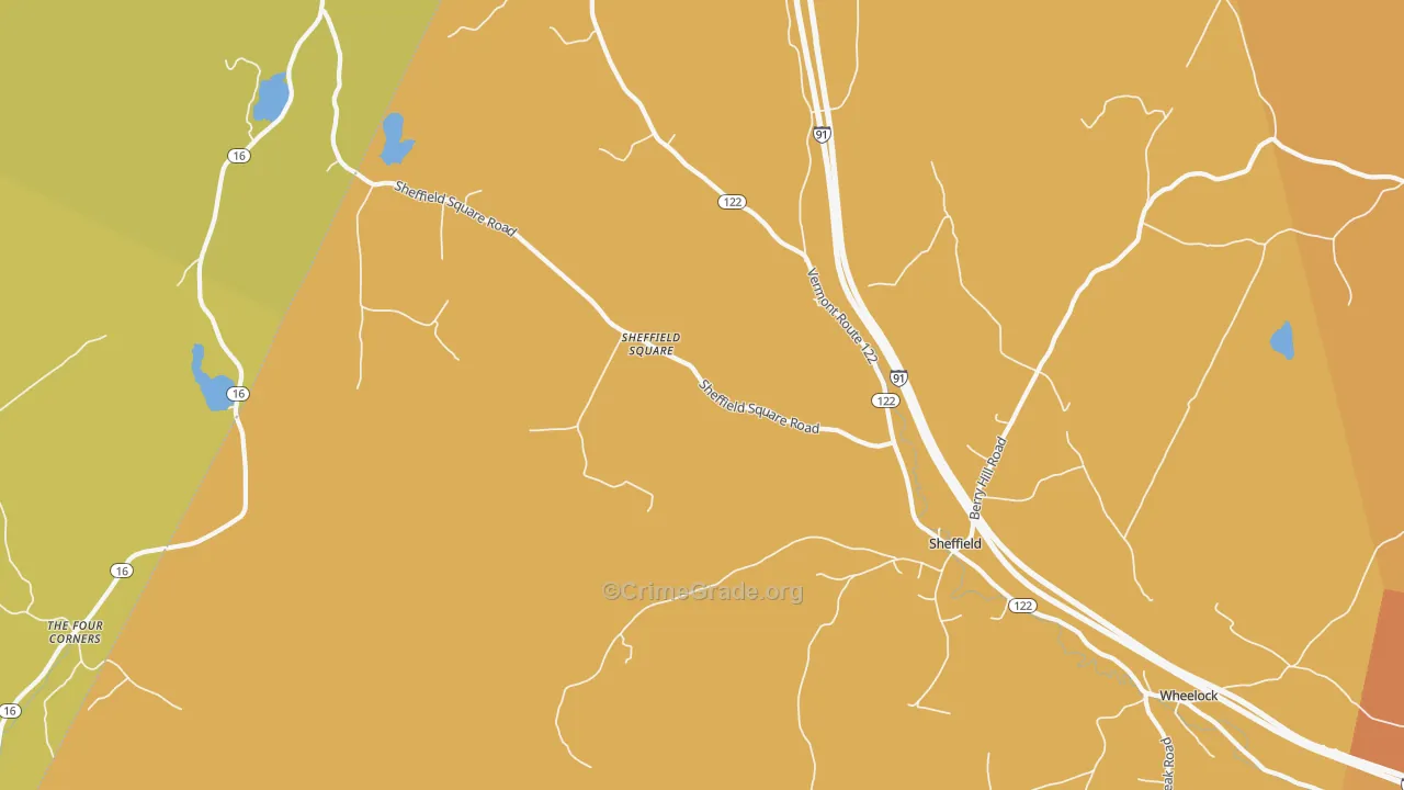Sheffield Square, VT Map of Drug-Related Crime Rates
