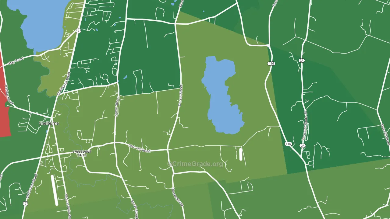 Shelburne Falls, VT Map of Drug-Related Crime Rates