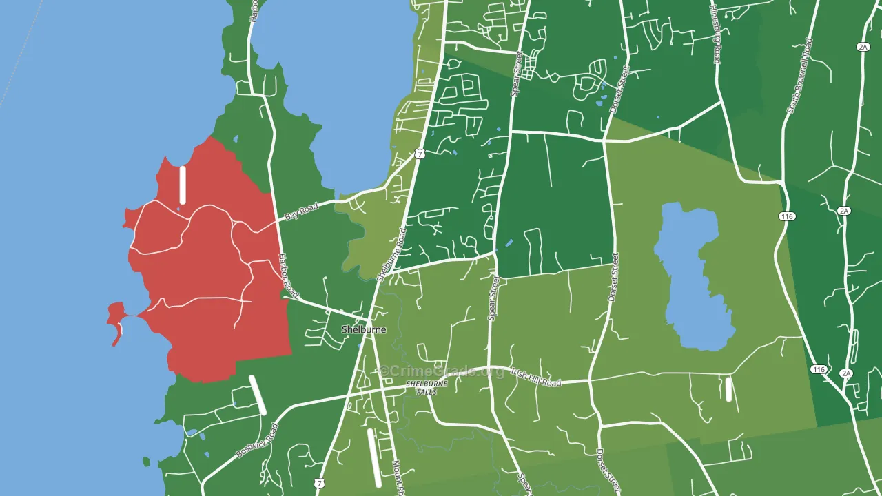 Shelburne, VT Map of Drug-Related Crime Rates