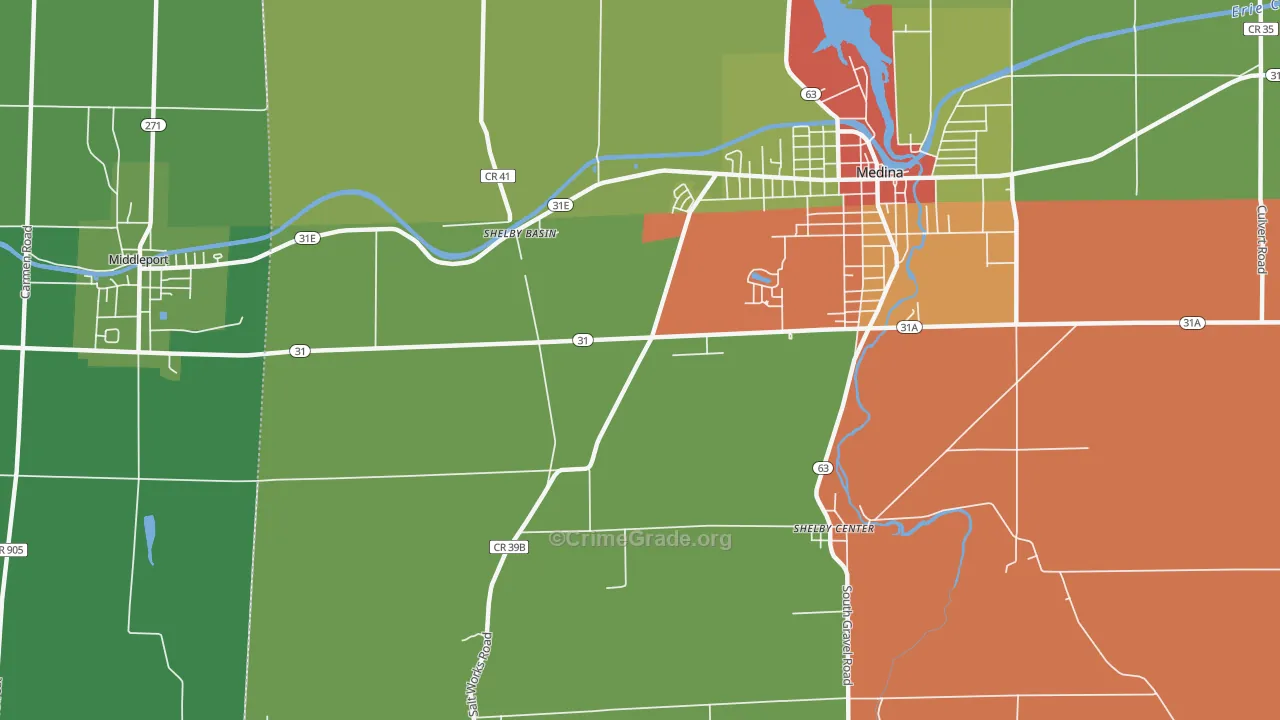 Shelby Basin, NY Map of Drug-Related Crime Rates