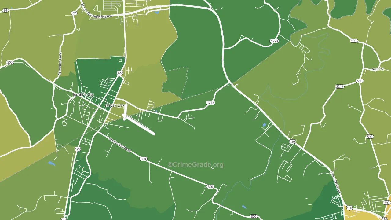 Shelby City, KY Map of Drug-Related Crime Rates