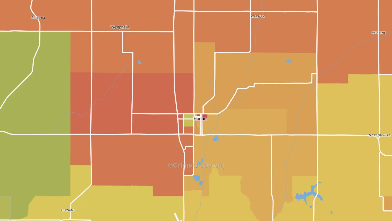 Shelby County, IA Map of Drug-Related Crime Rates