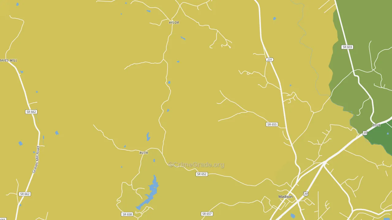 Shelby, VA Map of Drug-Related Crime Rates