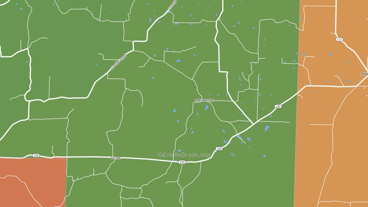 Shelbyville, AR Map of Drug-Related Crime Rates