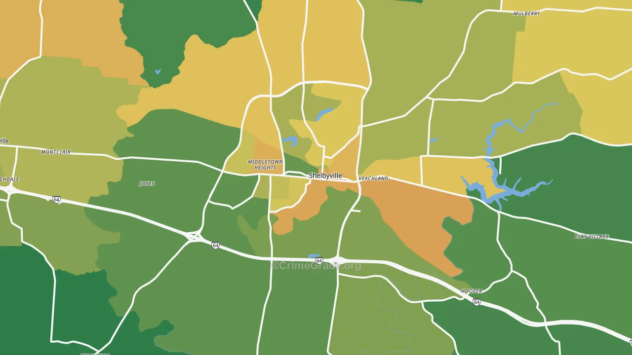 Shelbyville, KY Map of Drug-Related Crime Rates