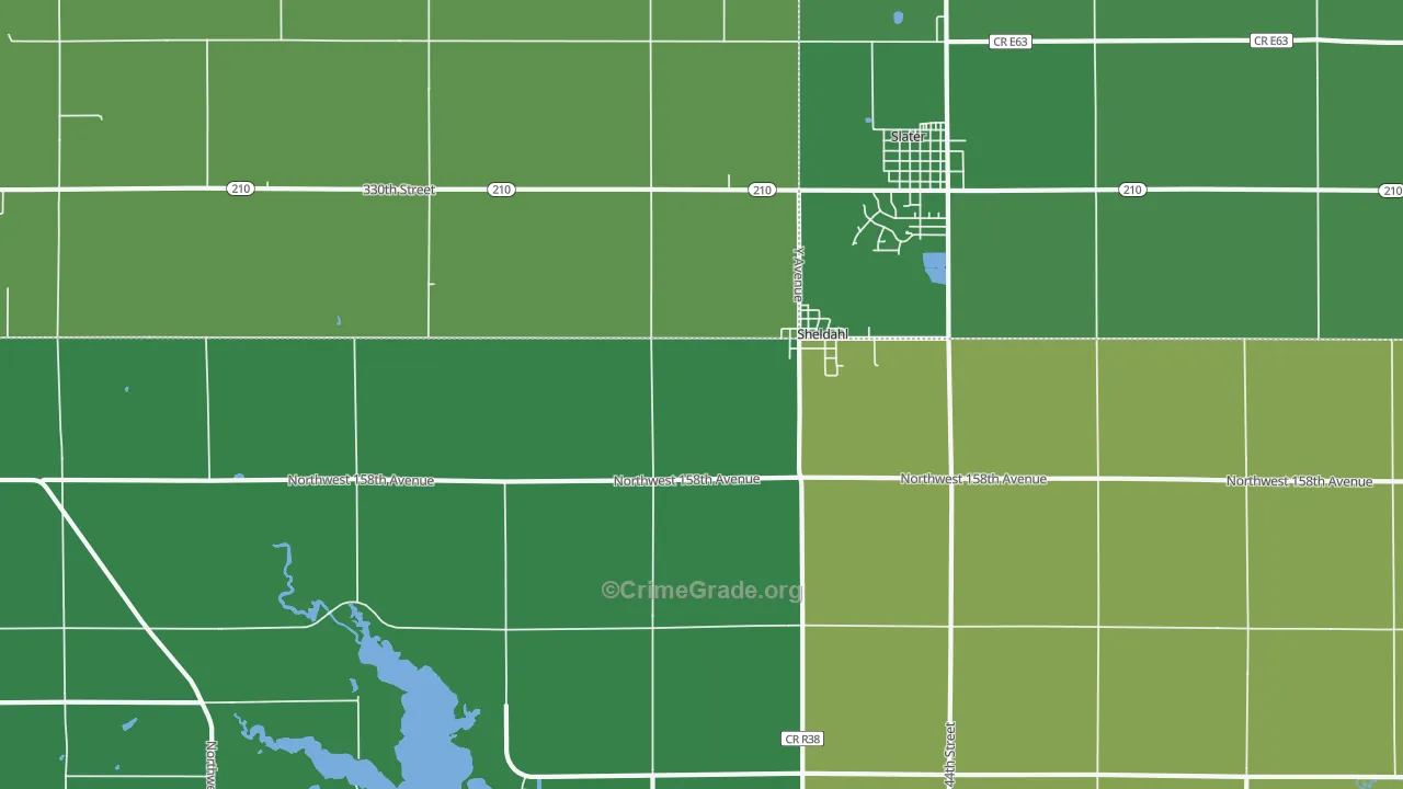 Sheldahl, IA Map of Drug-Related Crime Rates