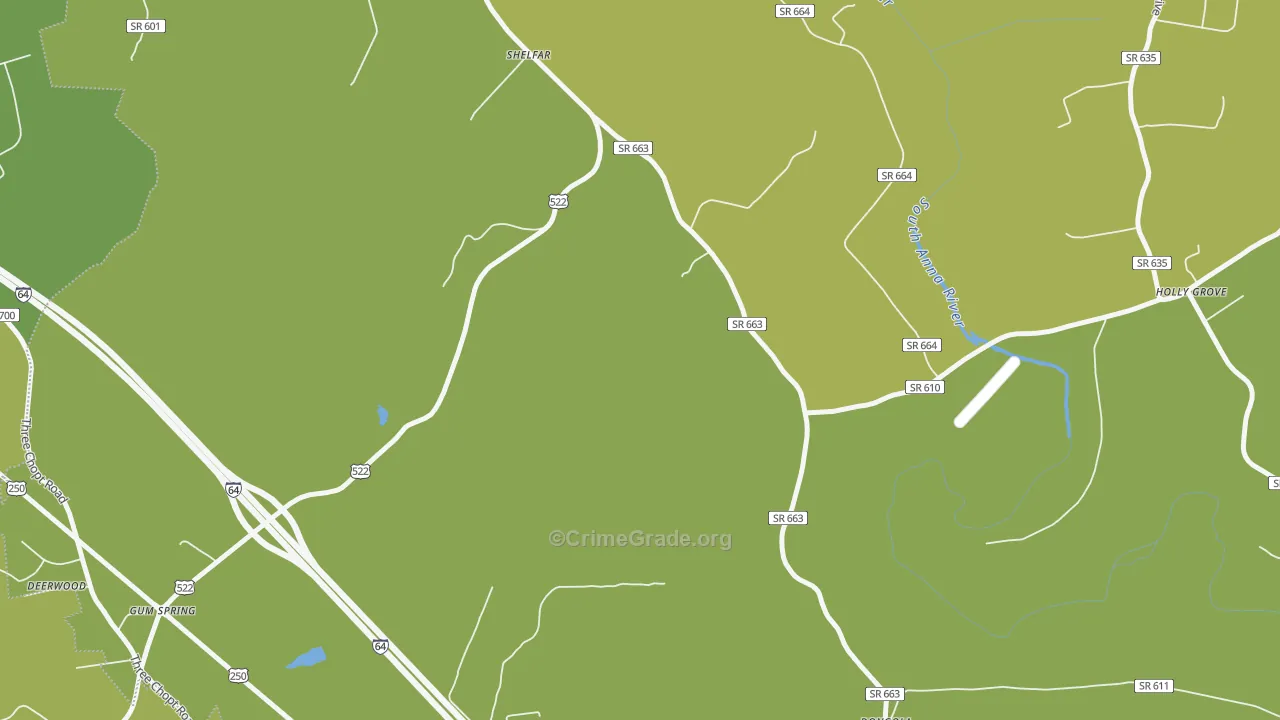 Shelfar, VA Map of Drug-Related Crime Rates