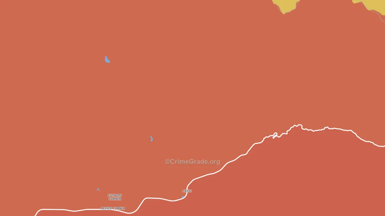 Shell, WY Map of Drug-Related Crime Rates