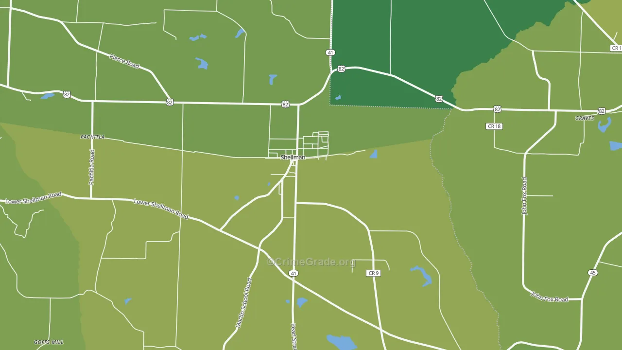 Shellman, GA Map of Drug-Related Crime Rates