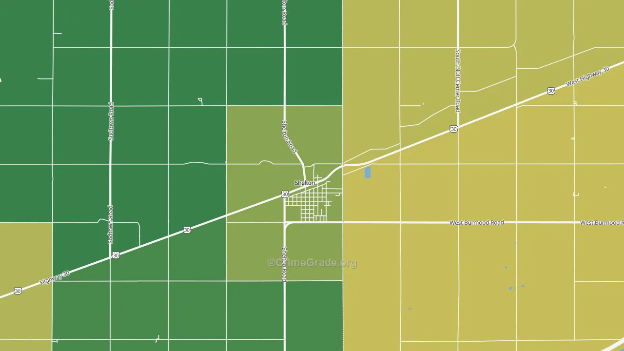 Shelton, NE Map of Drug-Related Crime Rates