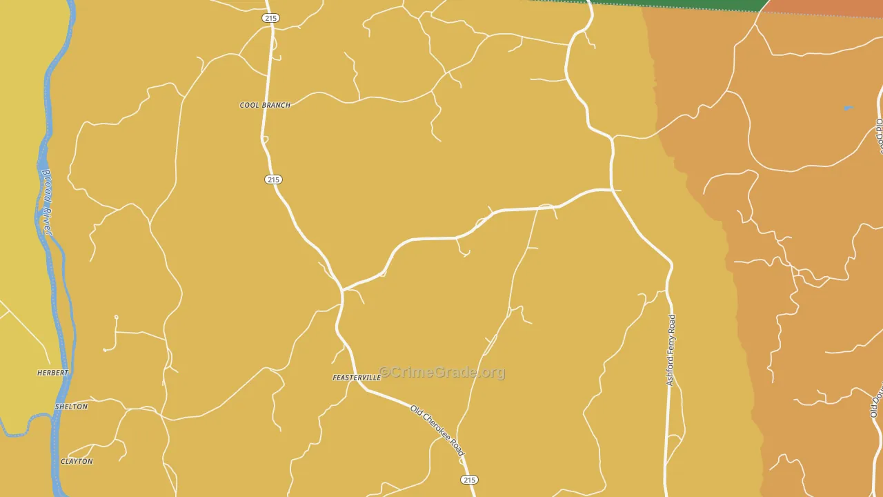 Shelton, SC Map of Drug-Related Crime Rates