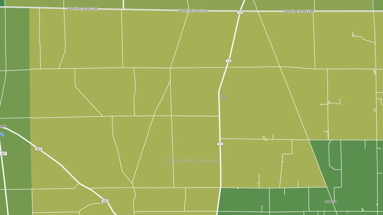Shenandoah, OH Map of Drug-Related Crime Rates