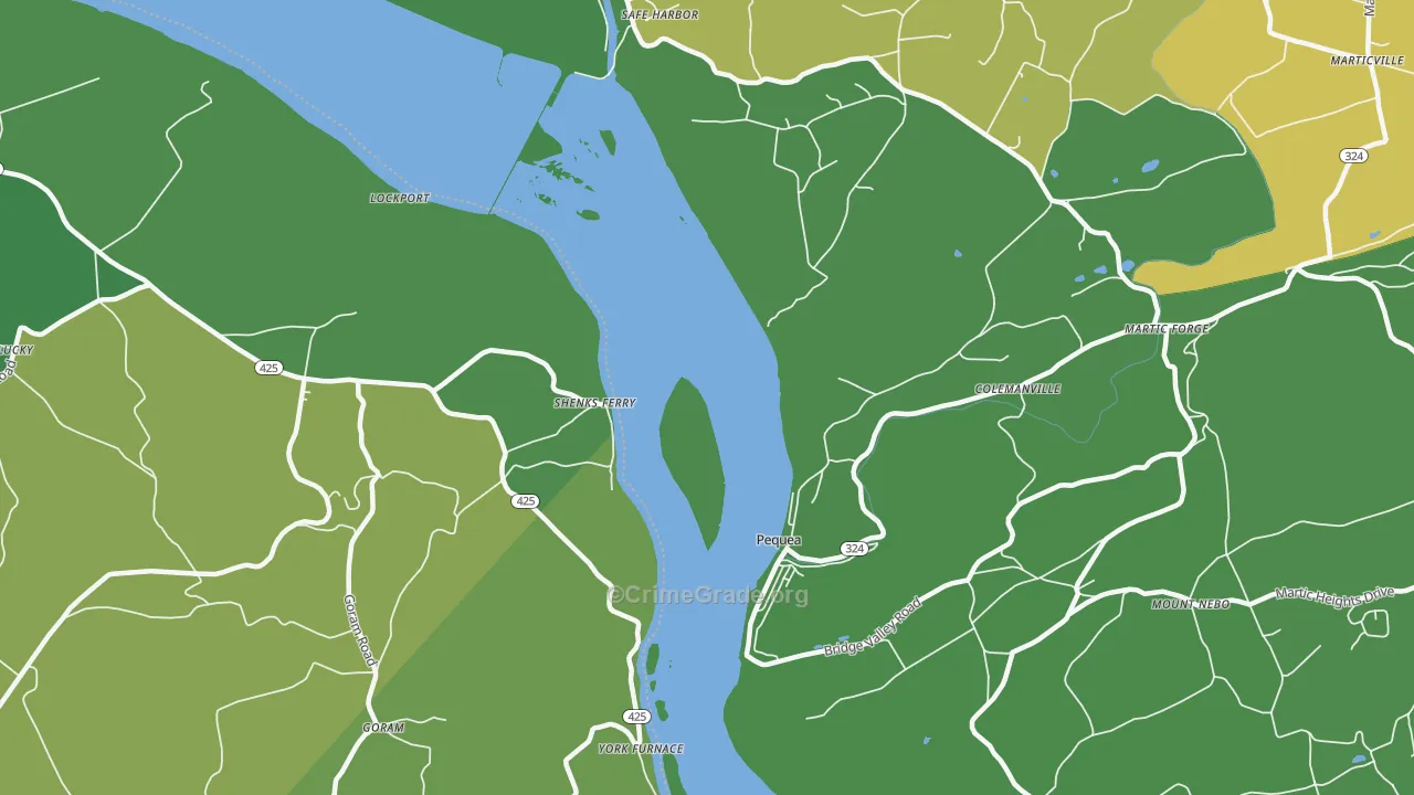 Shenks Ferry, PA Map of Drug-Related Crime Rates