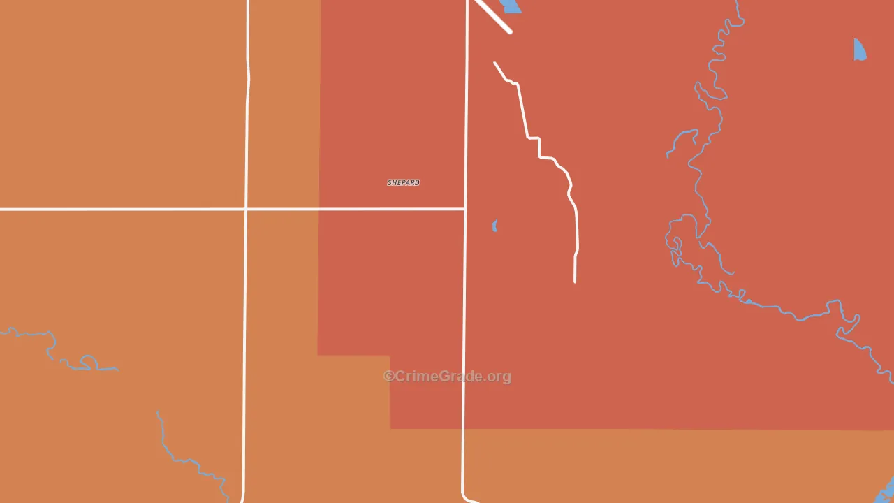 Shepard, ND Map of Drug-Related Crime Rates